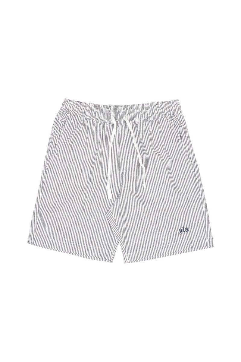 YoungLA 147 , Simply Linen Shorts Blue Striped | QD1483-965