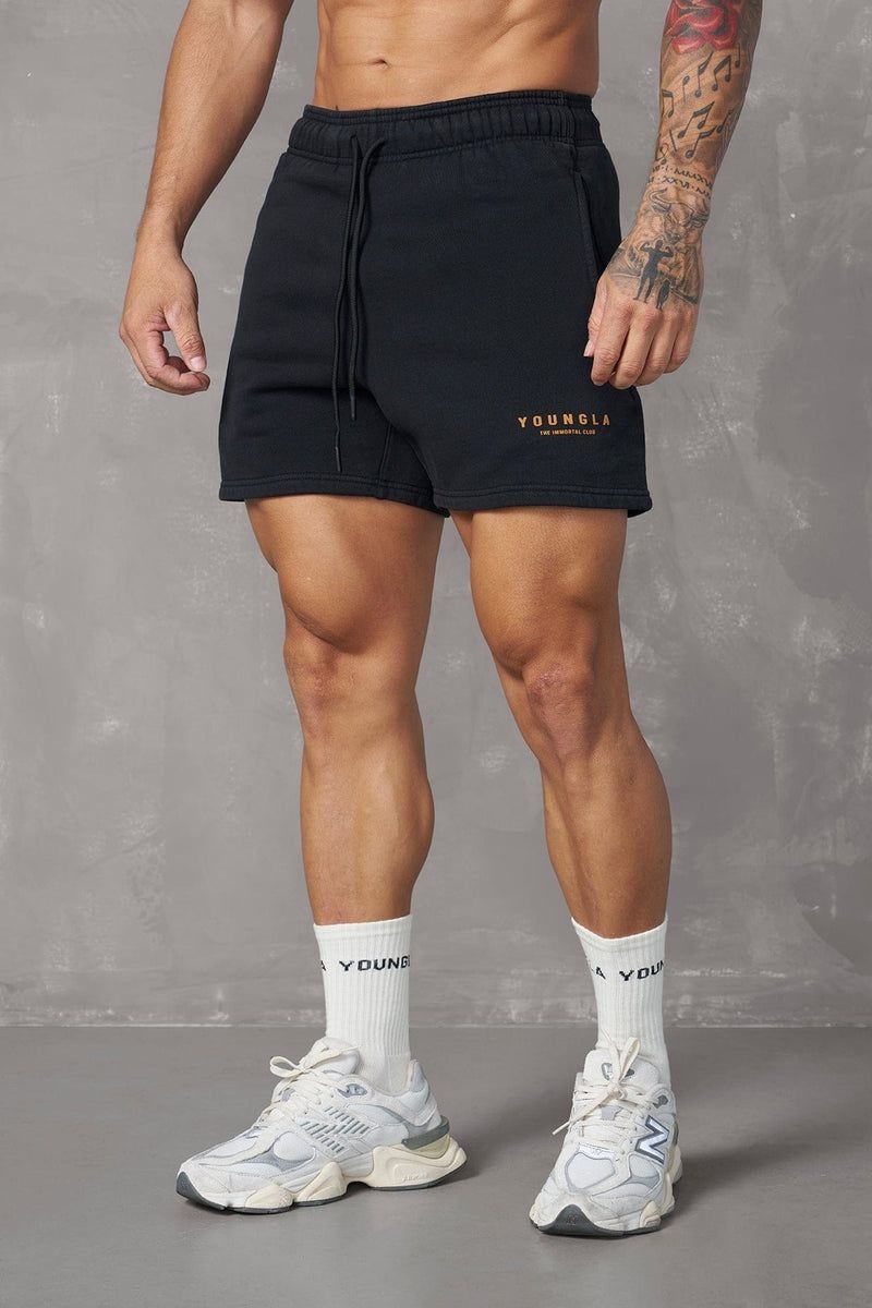 YoungLA 153 , Immortal Club Shorts Black Wash | OY4810-579