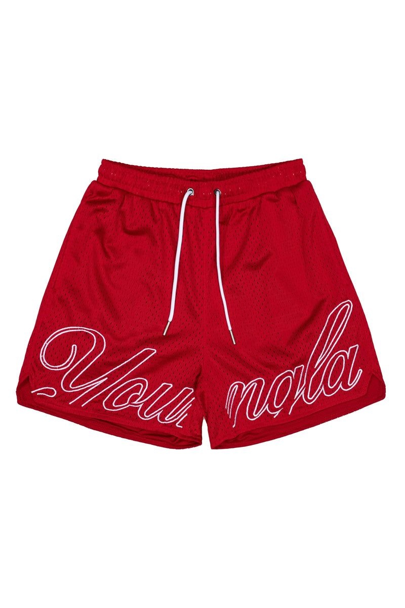 YoungLA 155 Championship Shorts Red | EG7032-698