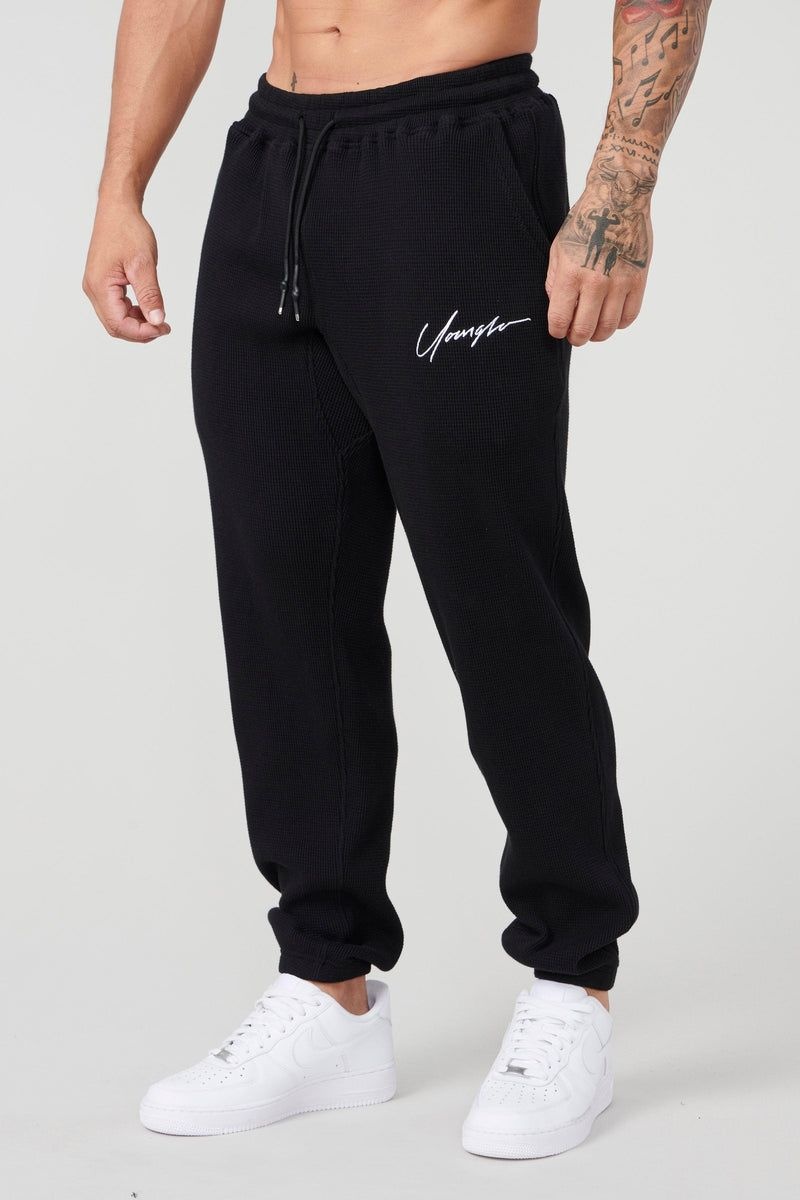 YoungLA 207 Cozy Thermal Joggers Black | HF4865-912