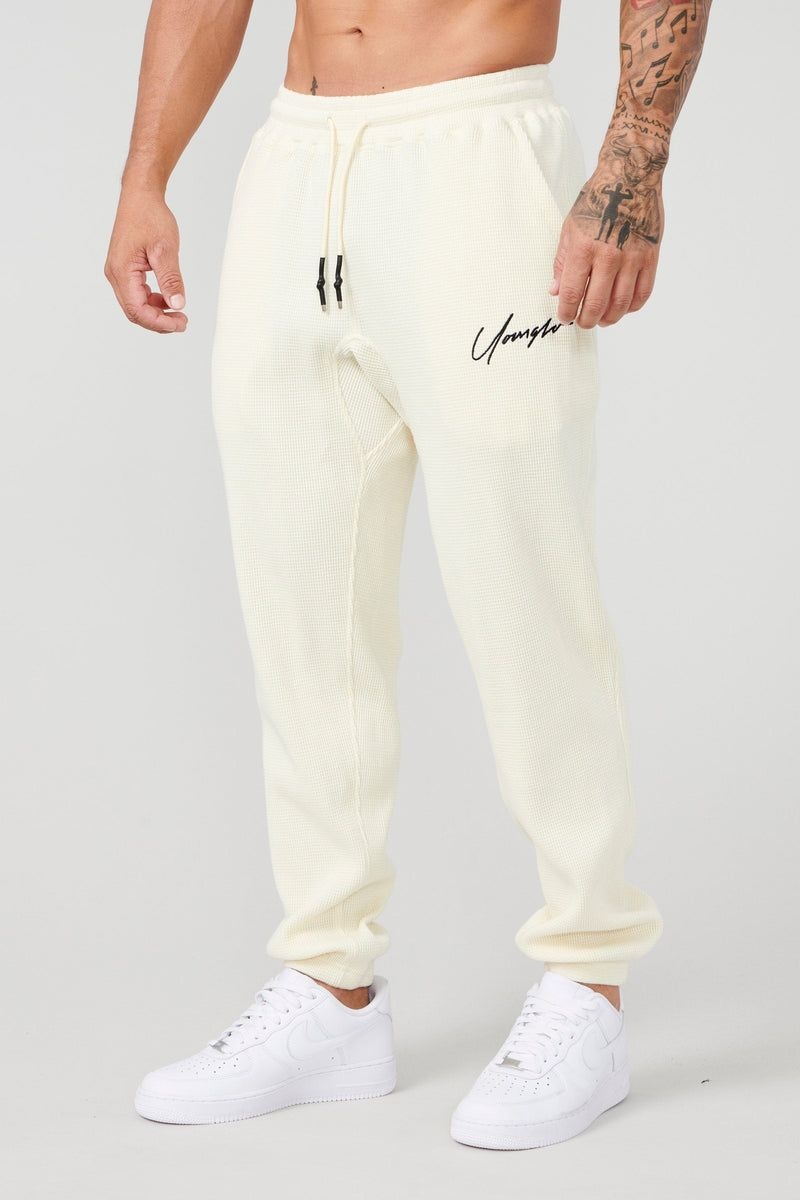 YoungLA 207 Cozy Thermal Joggers Off-White | ZR4139-086