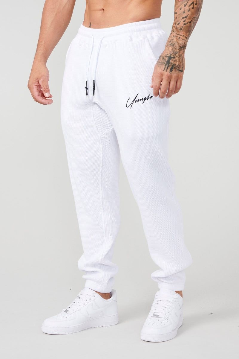 YoungLA 207 Cozy Thermal Joggers White | PM9053-248