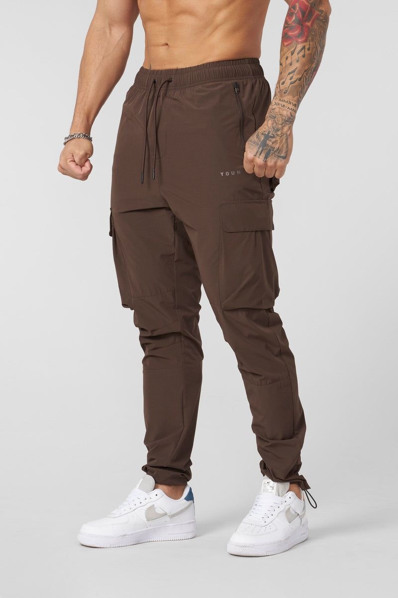 YoungLA 218 Travel Cargo Joggers Brown | HR8479-350