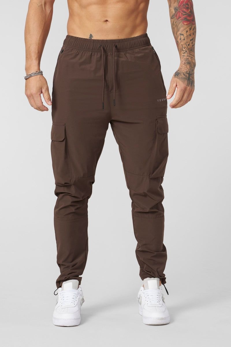 YoungLA 218 Travel Cargo Joggers Brown | HR8479-350