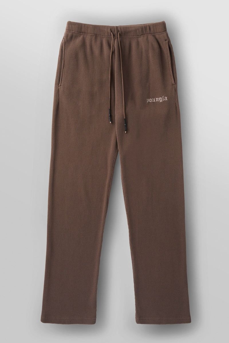 YoungLA 230 , No Cuff Thermal Pants Brown | SK8502-379