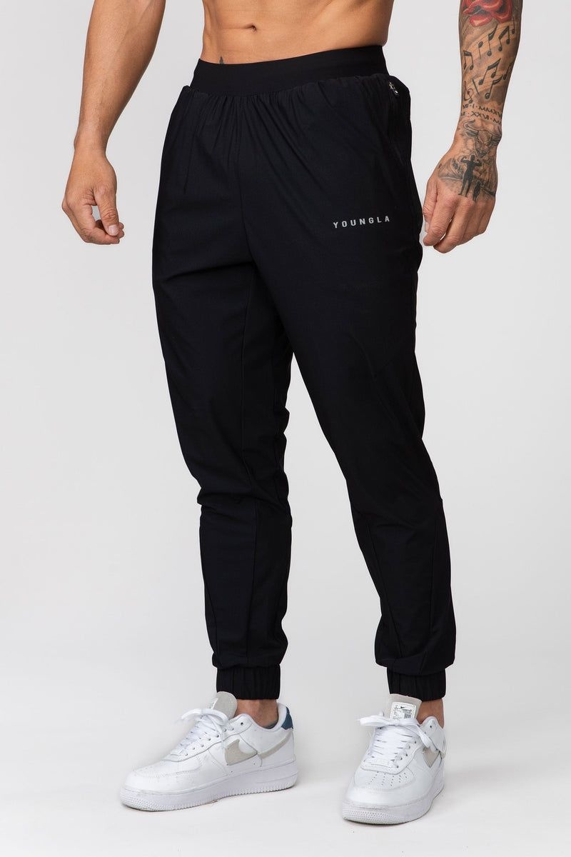 YoungLA 237 Nylon Training Joggers Black | RI2094-685