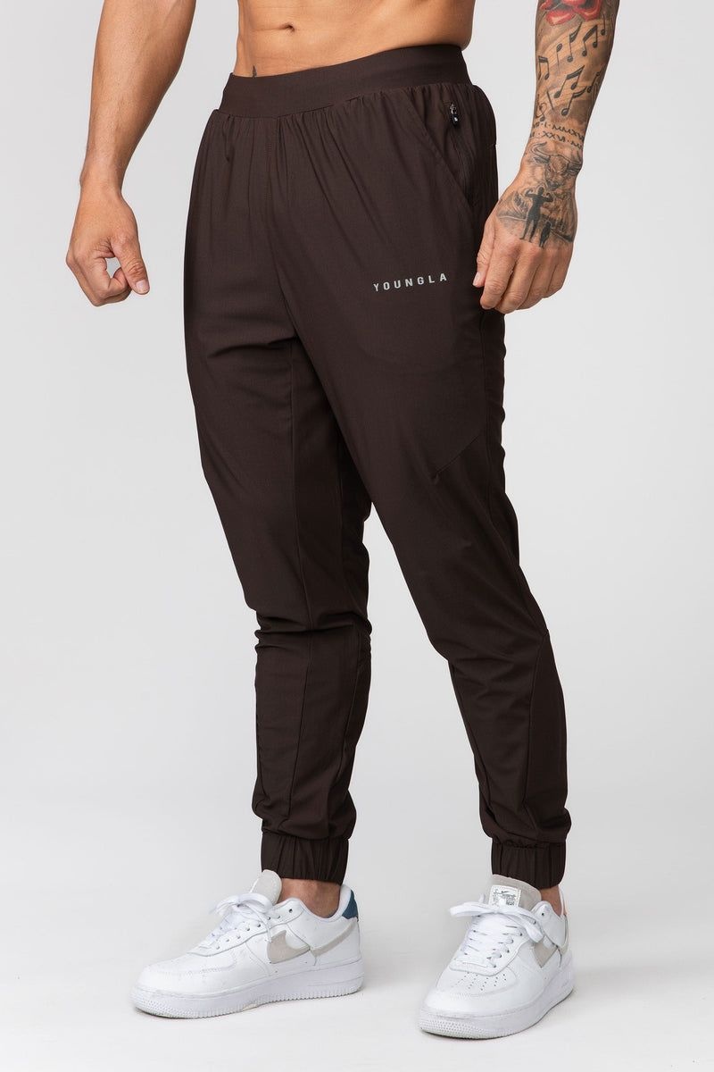 YoungLA 237 Nylon Training Joggers Dark Chocolate | YJ1678-209