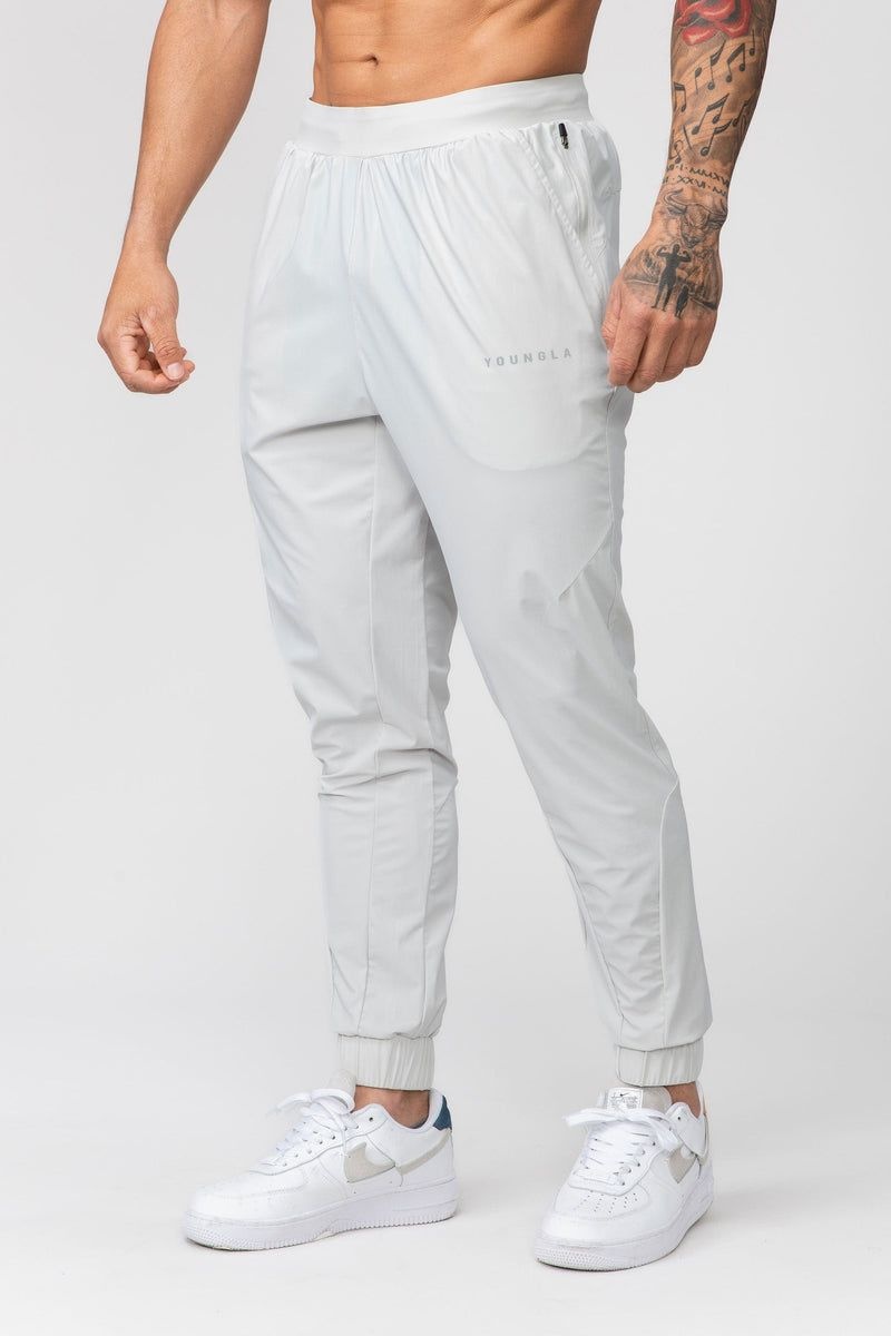 YoungLA 237 Nylon Training Joggers Light Grey | MX2801-679