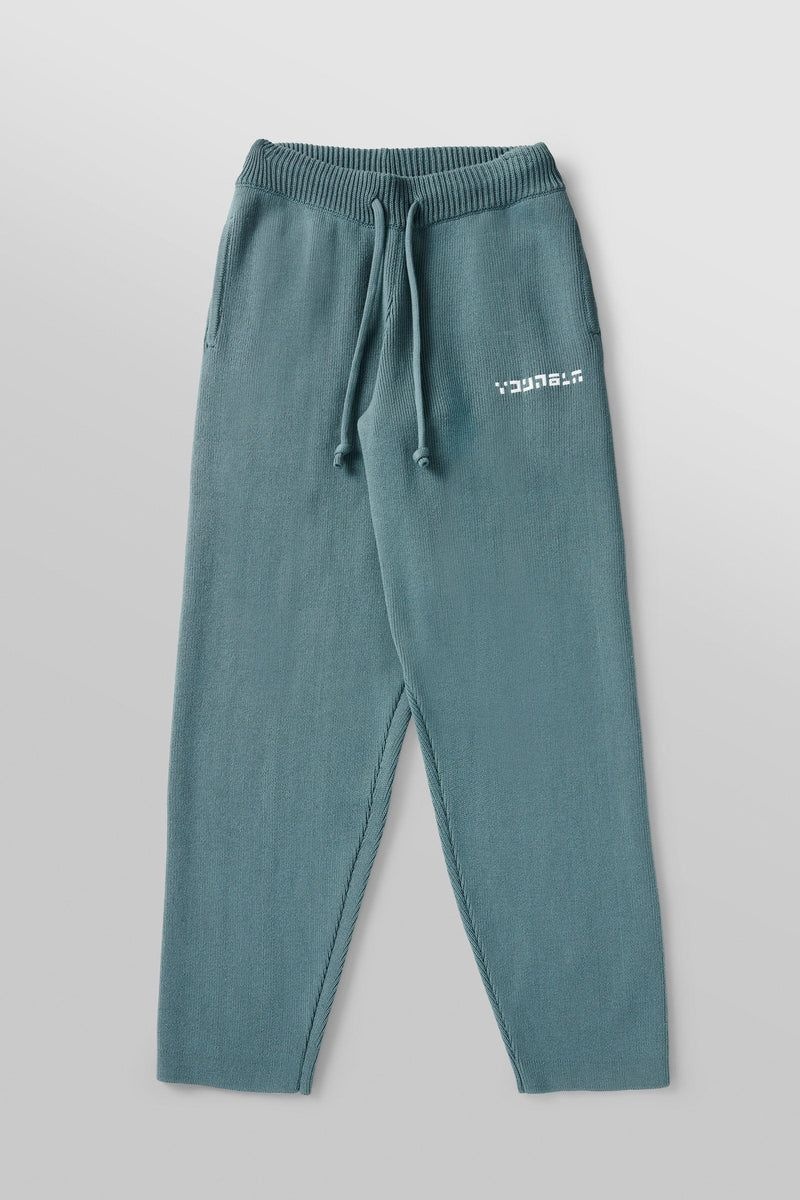 YoungLA 255 , Knitted Joggers Sage Green | ZV5138-096