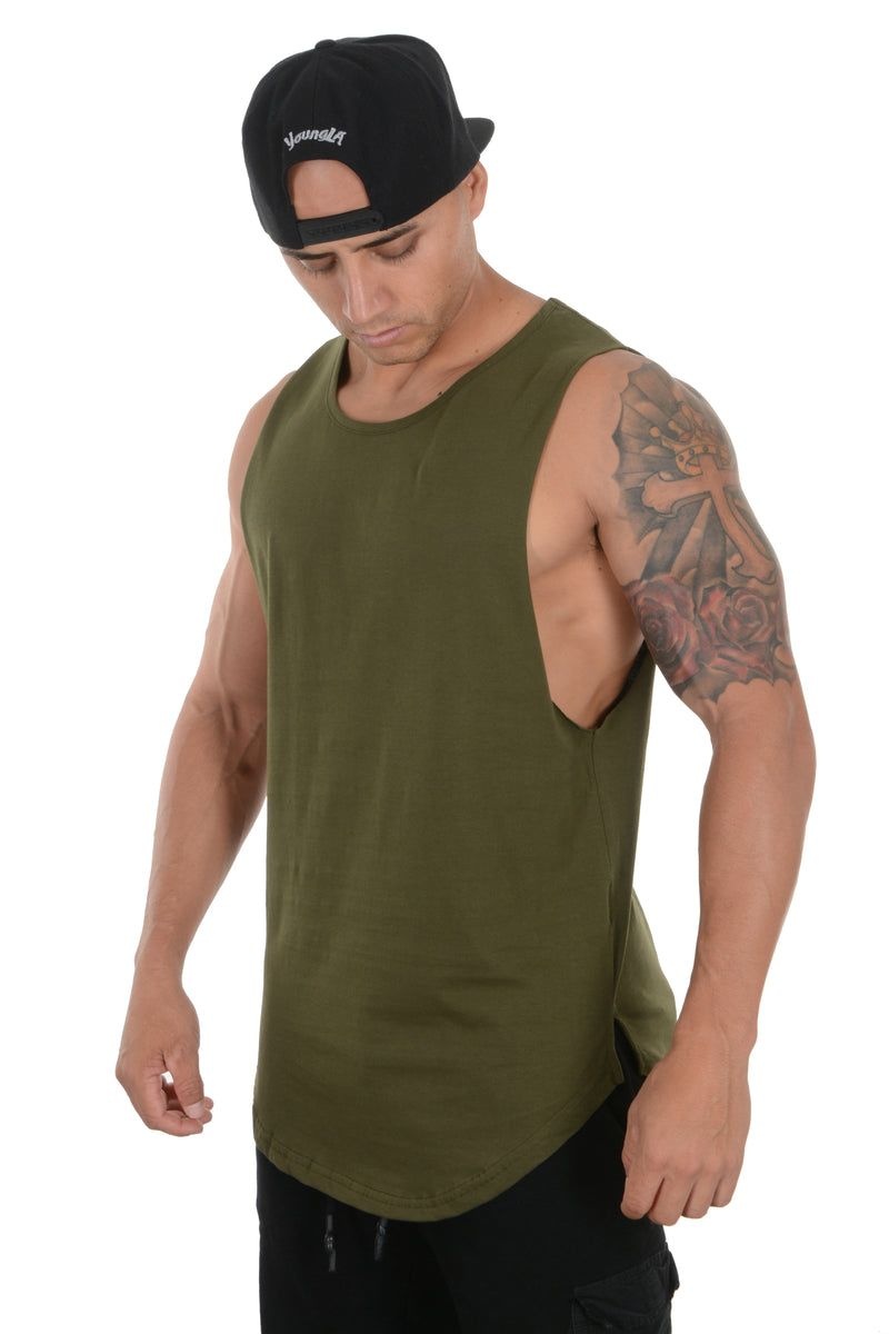 YoungLA 308 Muscle Tanks Olive | KQ2705-396