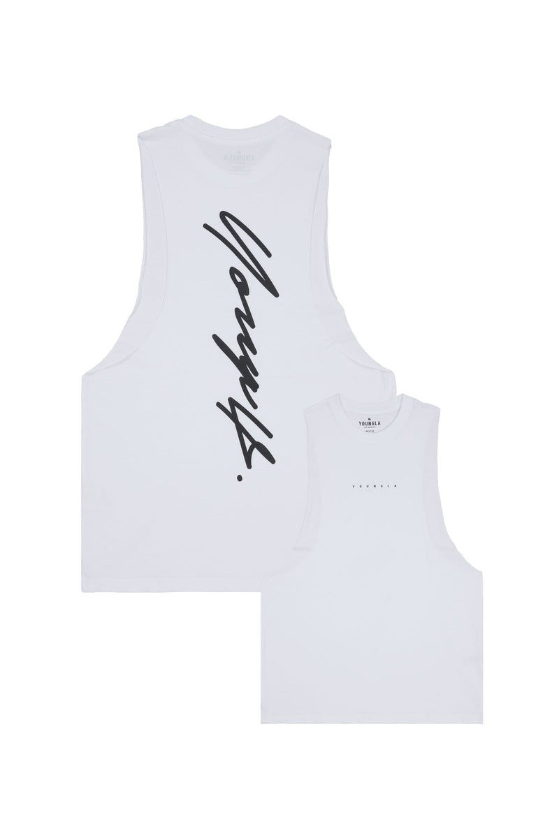 YoungLA 323 Autograph Delt Tanks White | EC4160-328