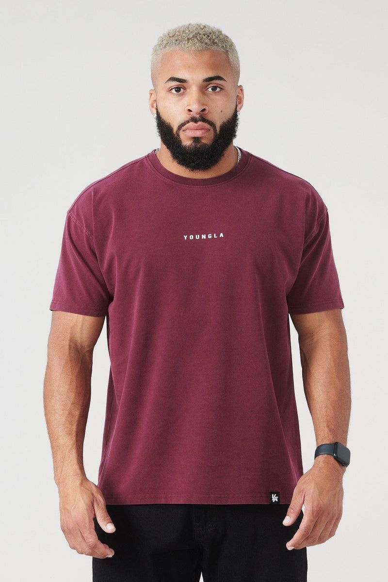 YoungLA 401 Essential Jacked Shirt Summer 23 inch Burgundy Wash | YX5837-641