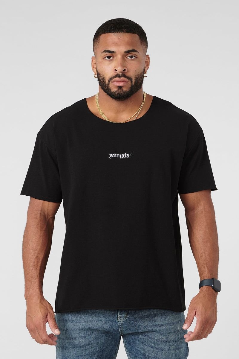 YoungLA 409 , Raw Neck Shirt Black | RL2169-704