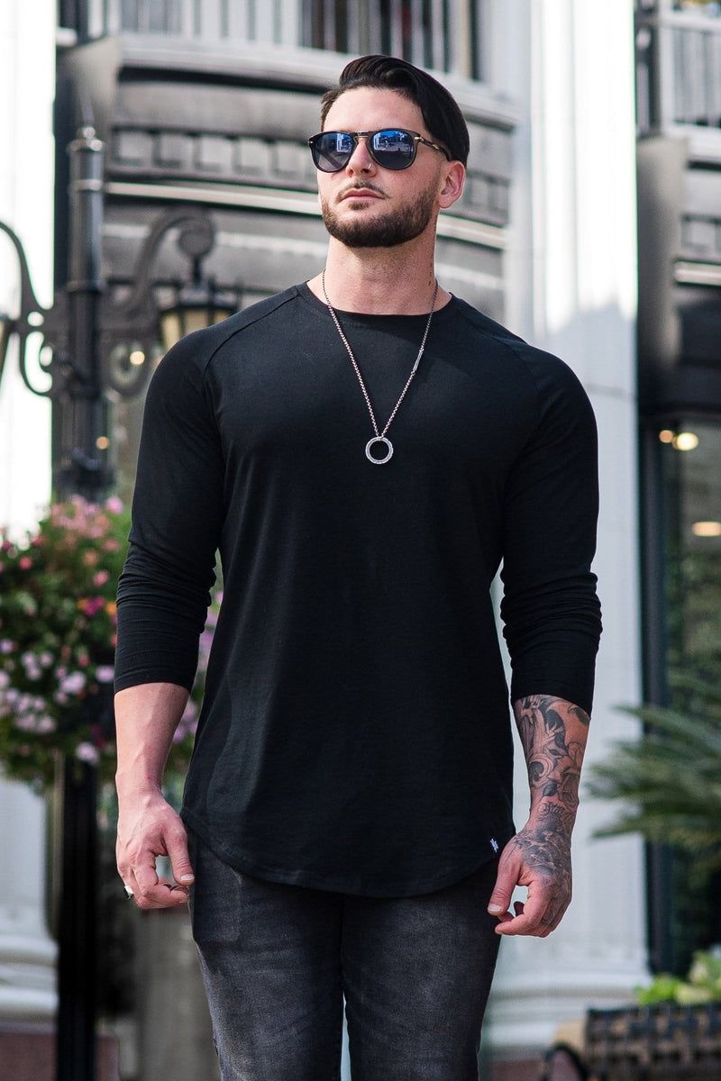 YoungLA 410 PERFECT RAGLAN LONG SLEEVE SHIRTS Black | EZ4597-138