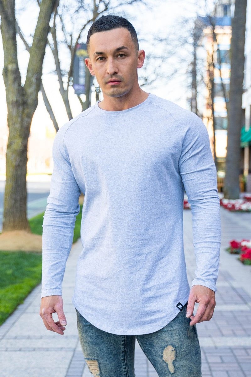 YoungLA 410 PERFECT RAGLAN LONG SLEEVE SHIRTS Heather Grey | VF6307-249