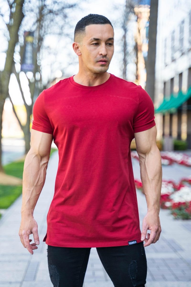 YoungLA 411 Perfect Shirt , Straight Bottom Dark Red | EI5860-371