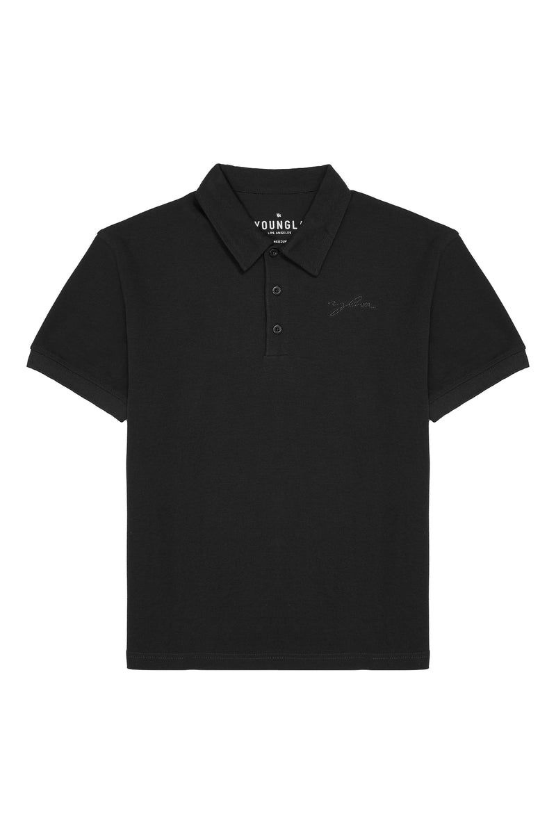 YoungLA 412 Jacked Polo Shirt Black | MP6498-021