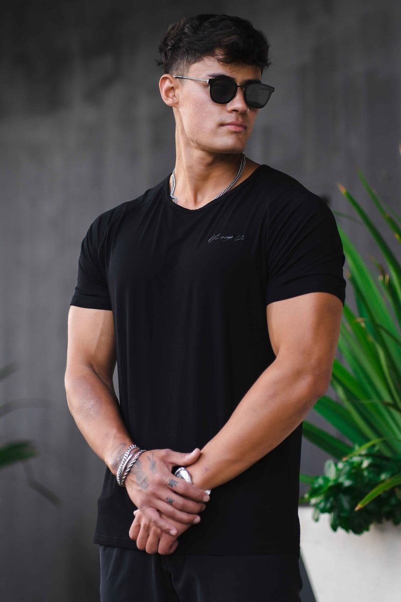 YoungLA 422 Fitted Delt Shirt Black | ZB8231-465