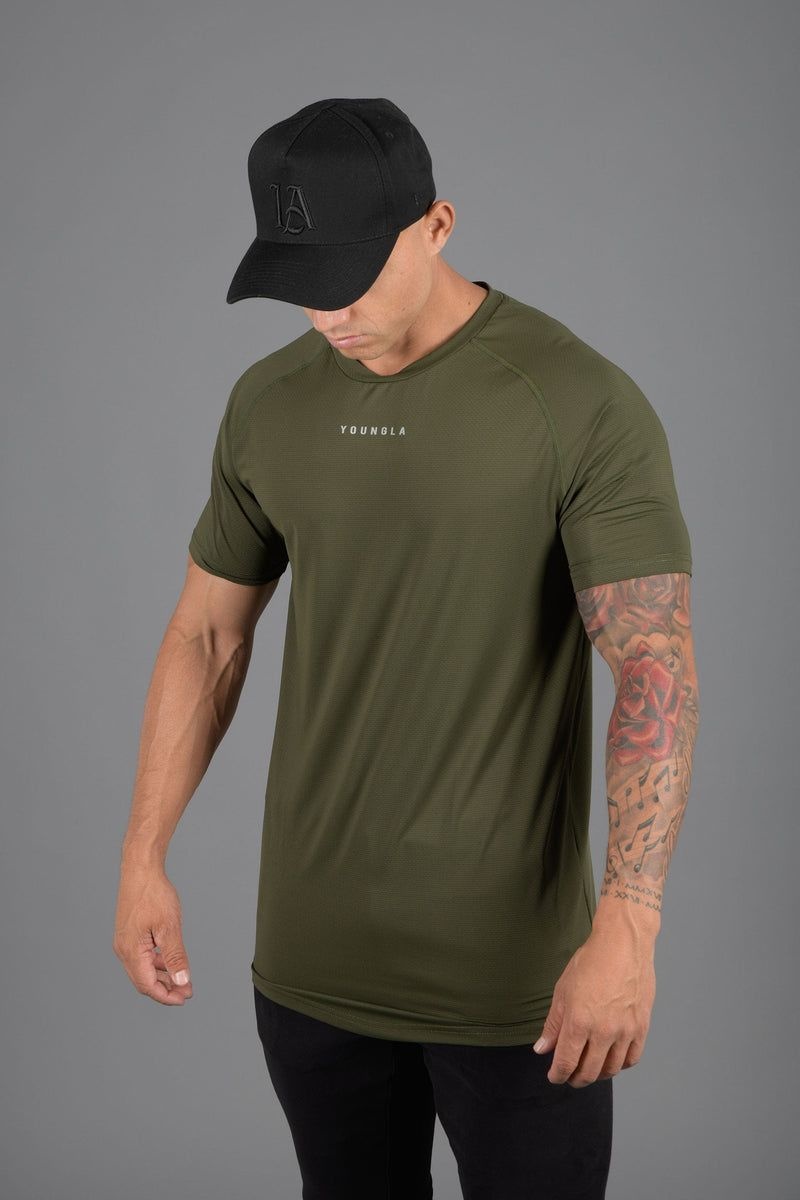 YoungLA 440 Performance Line Short Sleeve Shirts Olive | QY5682-031