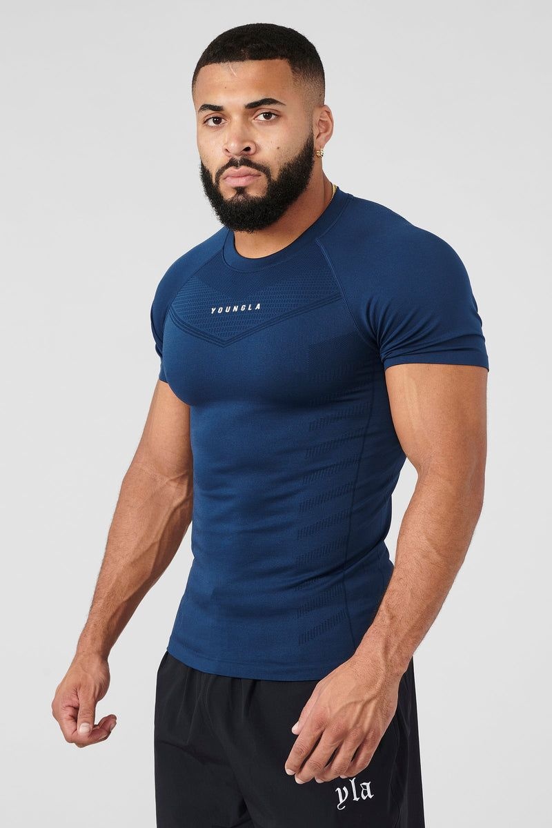 YoungLA 475 SuperVillain Compression Shirt Navy | TA6930-148