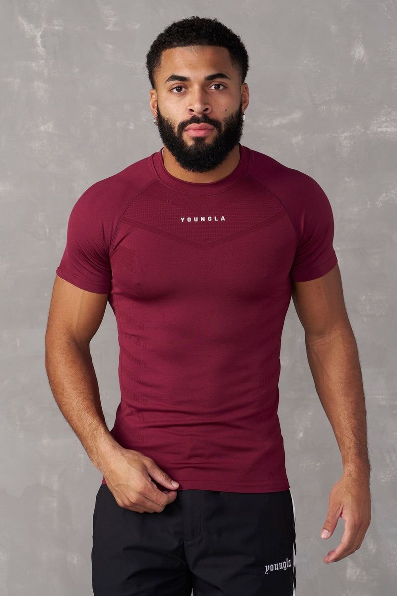 YoungLA 475 , Supervillain Compression Shirt Burgundy | KI2654-713