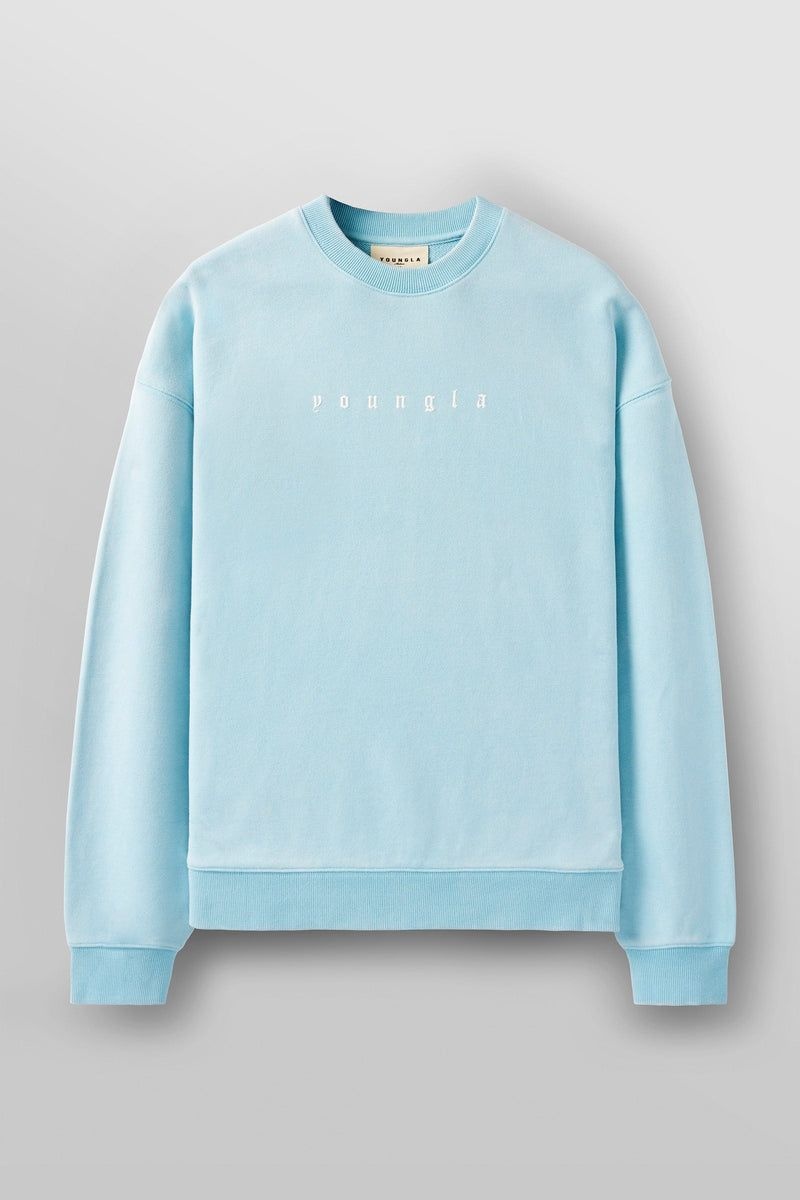 YoungLA 5099 , Love Sets , Crewnecks Sky Blue Wash | JE7982-516