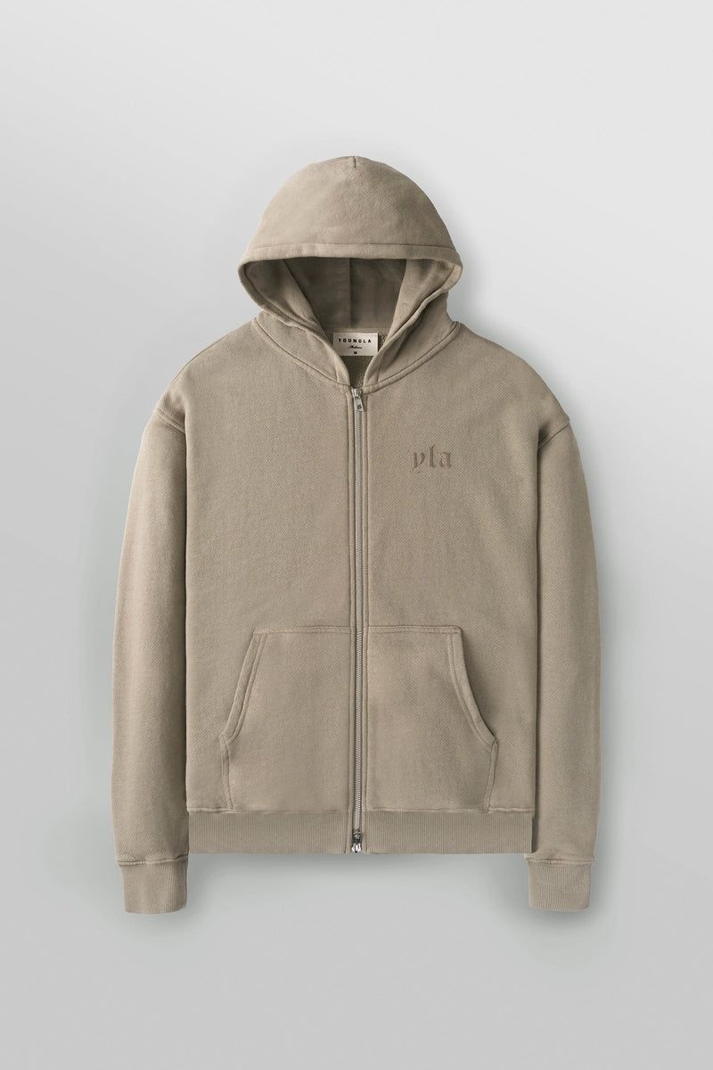 YoungLA 514 , Monarch Zip-up Hoodie 2.0 Tan Wash | IW2190-478