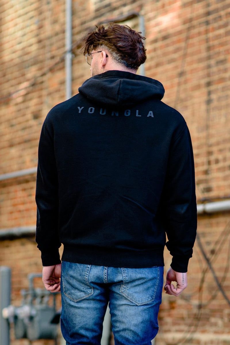 YoungLA 515 Monarch Zip-up Hoodie Black Wash | WL7865-903