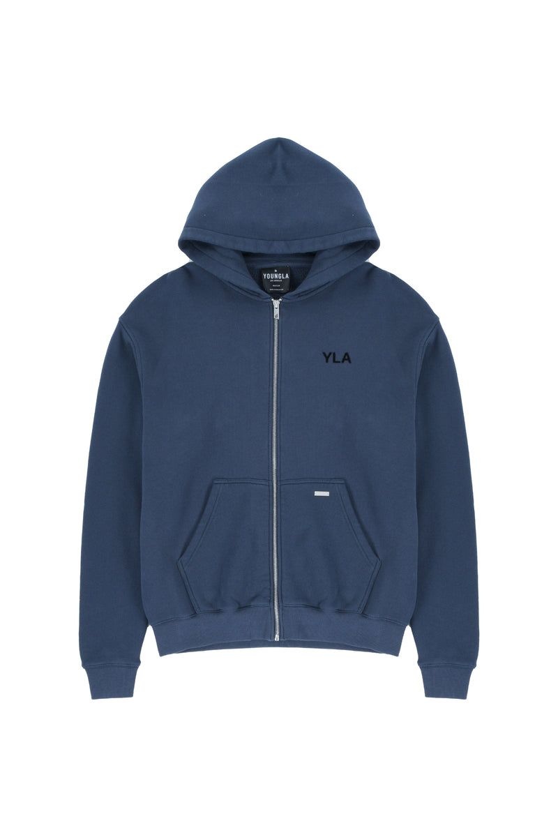 YoungLA 515 Monarch Zip-up Hoodie Black Wash | WL7865-903