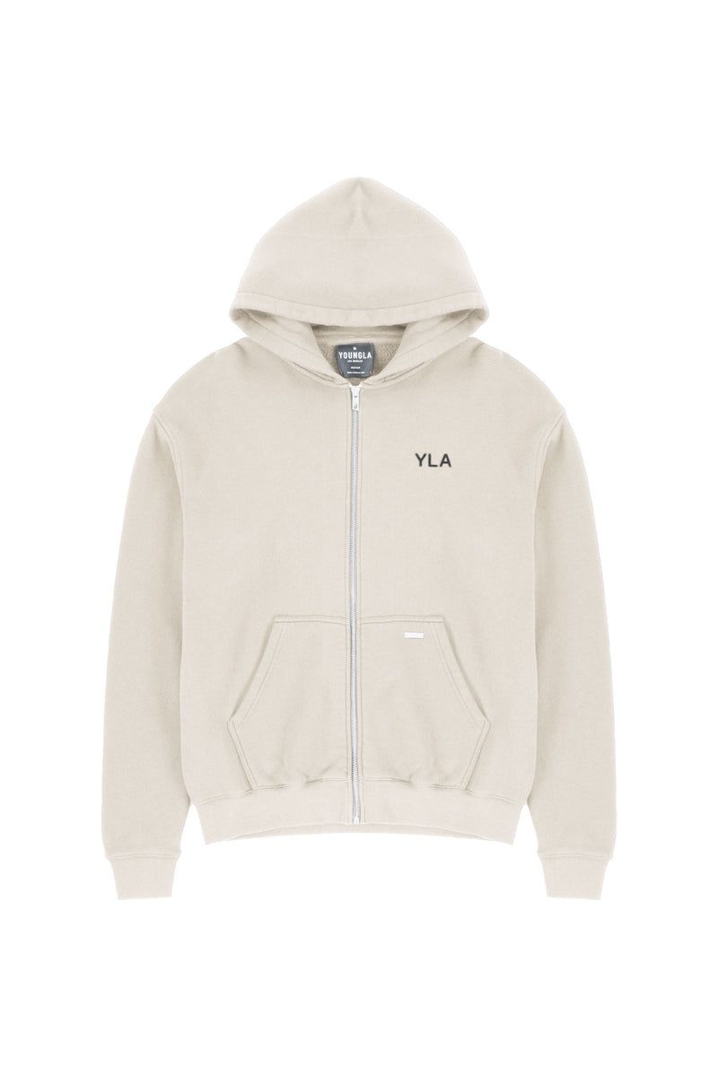 YoungLA 515 Monarch Zip-up Hoodie Bone Wash | BI6785-039