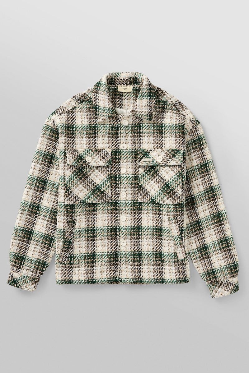 YoungLA 519 , Woven Flannel Jackets Black / White | TA5084-391