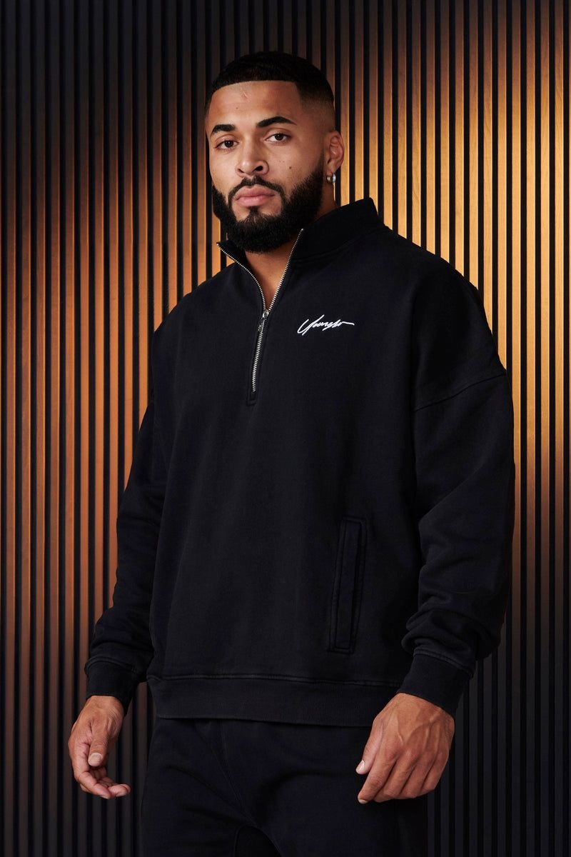 YoungLA 520 , Sunday Quarter Zips Black | JZ7209-543