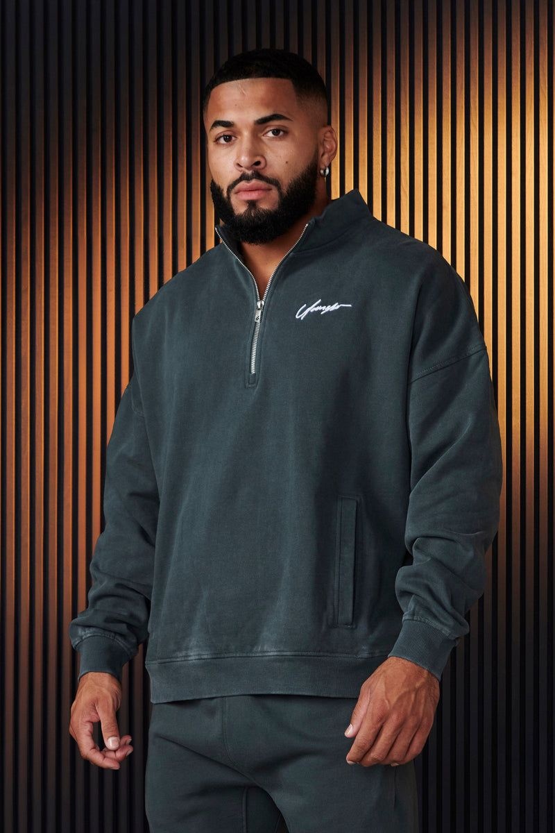 YoungLA 520 , Sunday Quarter Zips Deep Teal | HJ4718-920