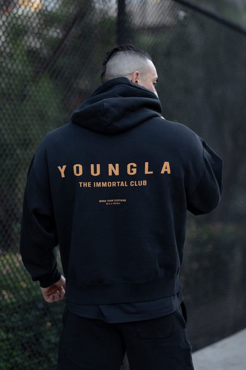 YoungLA 533 , Immortal Club Hoodies Black Wash | GZ3196-427