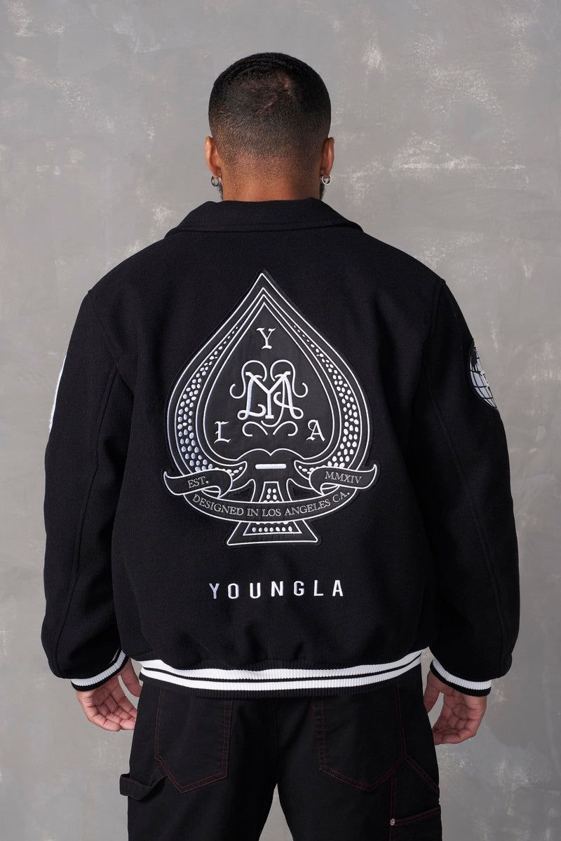 YoungLA 569 , Ace of Spade Letterman Black | TY3684-701