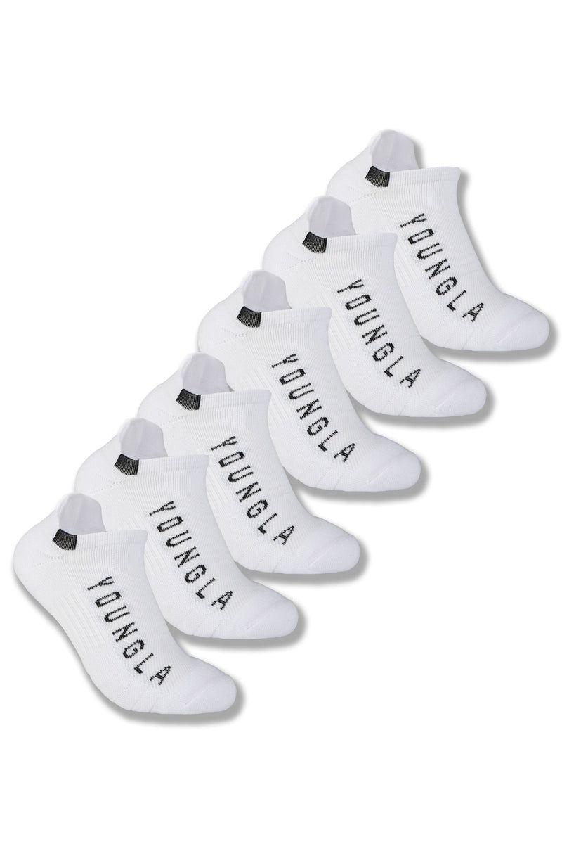 YoungLA 710 Performance Ankle Socks 3-Pack White | XN2986-537