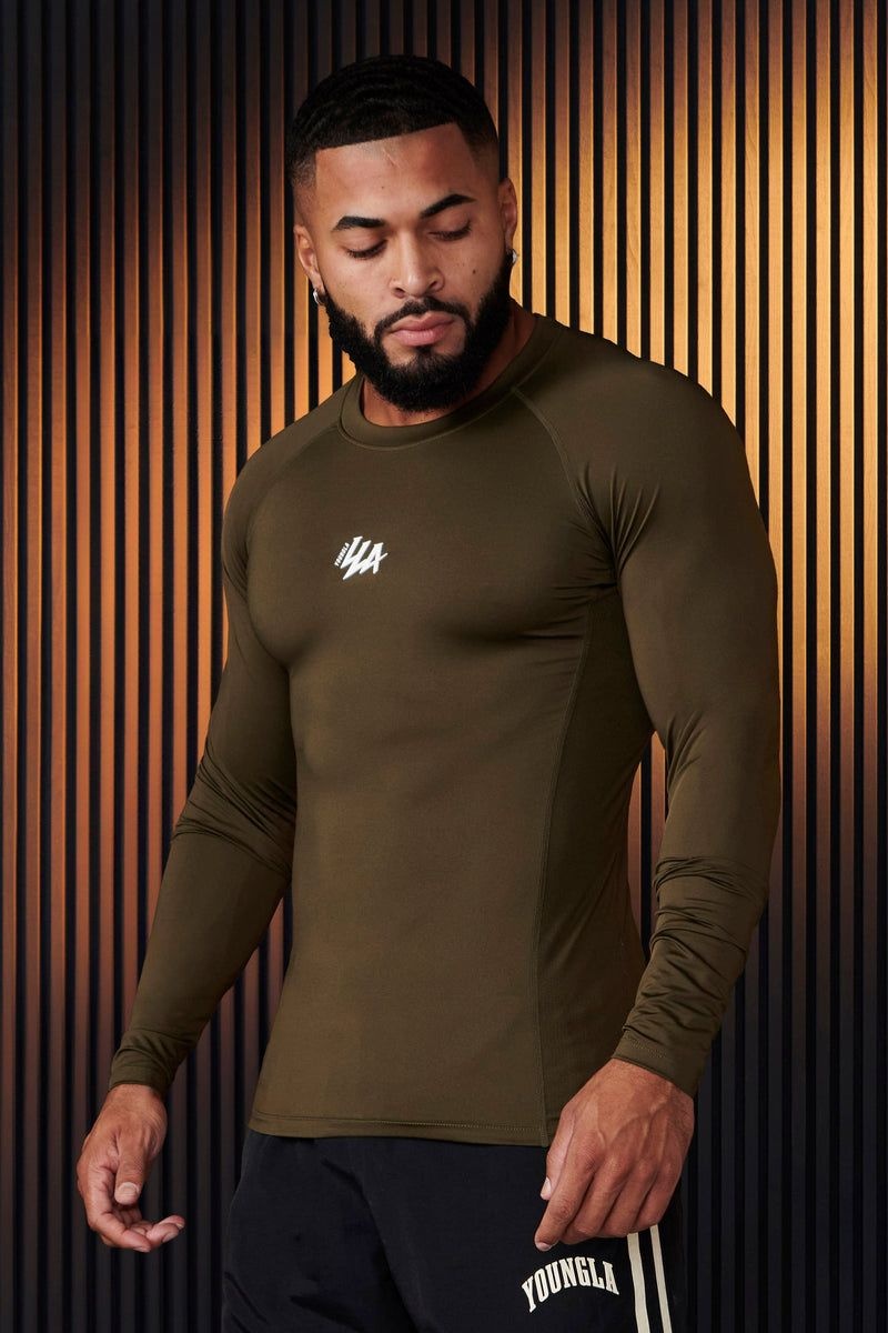 YoungLA 802 , Speed Compression Longsleeves Olive | LW6501-342