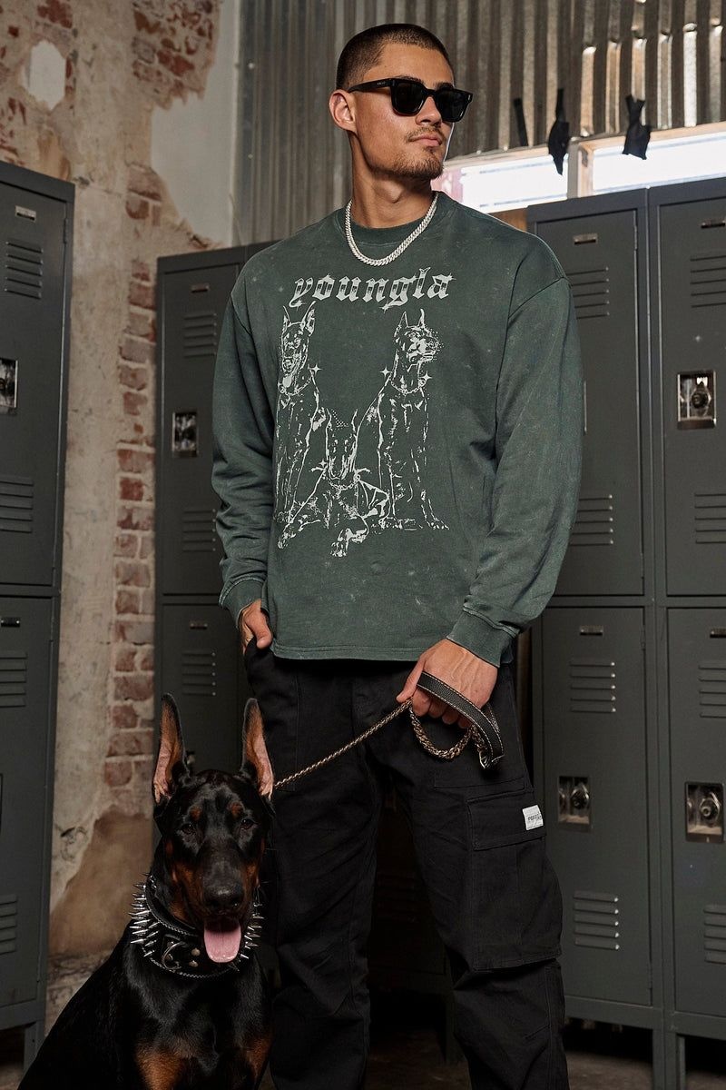 YoungLA 804 For All The Dogs Longsleeves Black Wash | YM8795-431