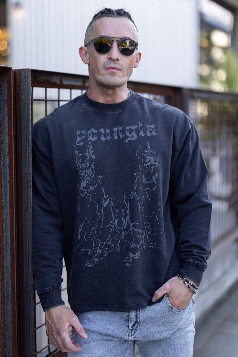 YoungLA 804 For All The Dogs Longsleeves Black Wash | YM8795-431