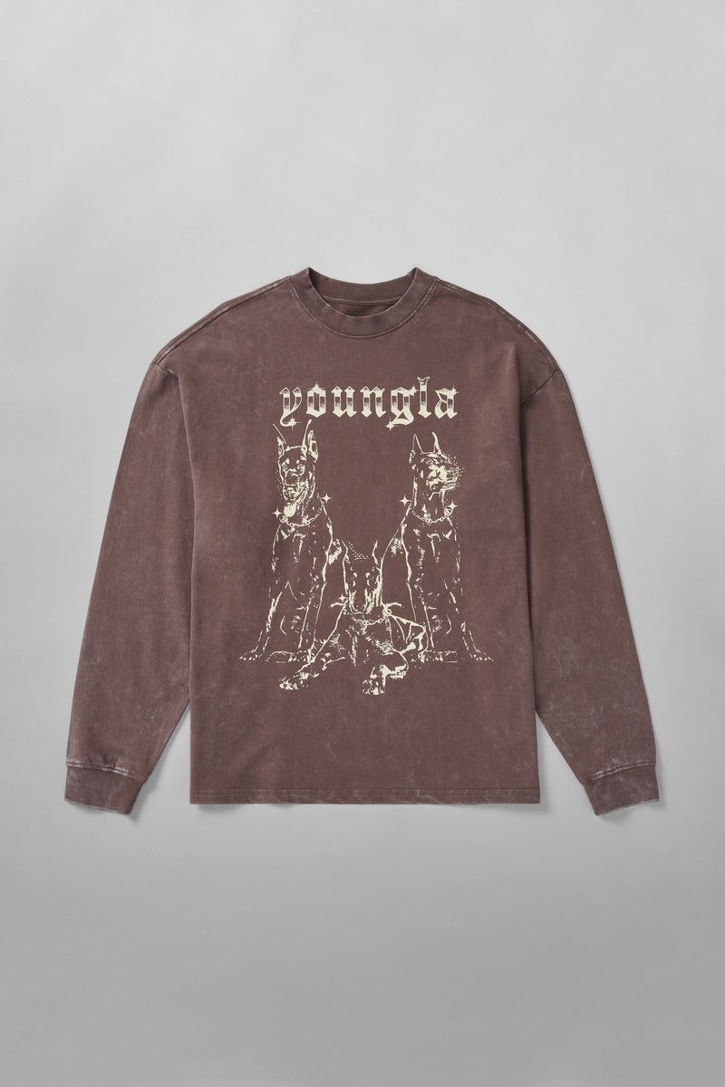 YoungLA 804 For All The Dogs Longsleeves Brown Wash | WL9253-104