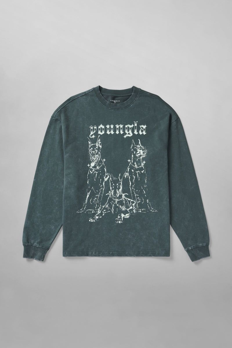 YoungLA 804 For All The Dogs Longsleeves Deep Teal Wash | KW8451-790