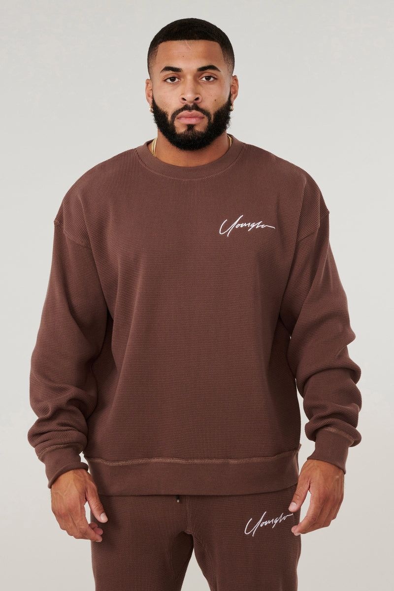 YoungLA 807 Cozy Thermal Longsleeves Chocolate | BE9384-521