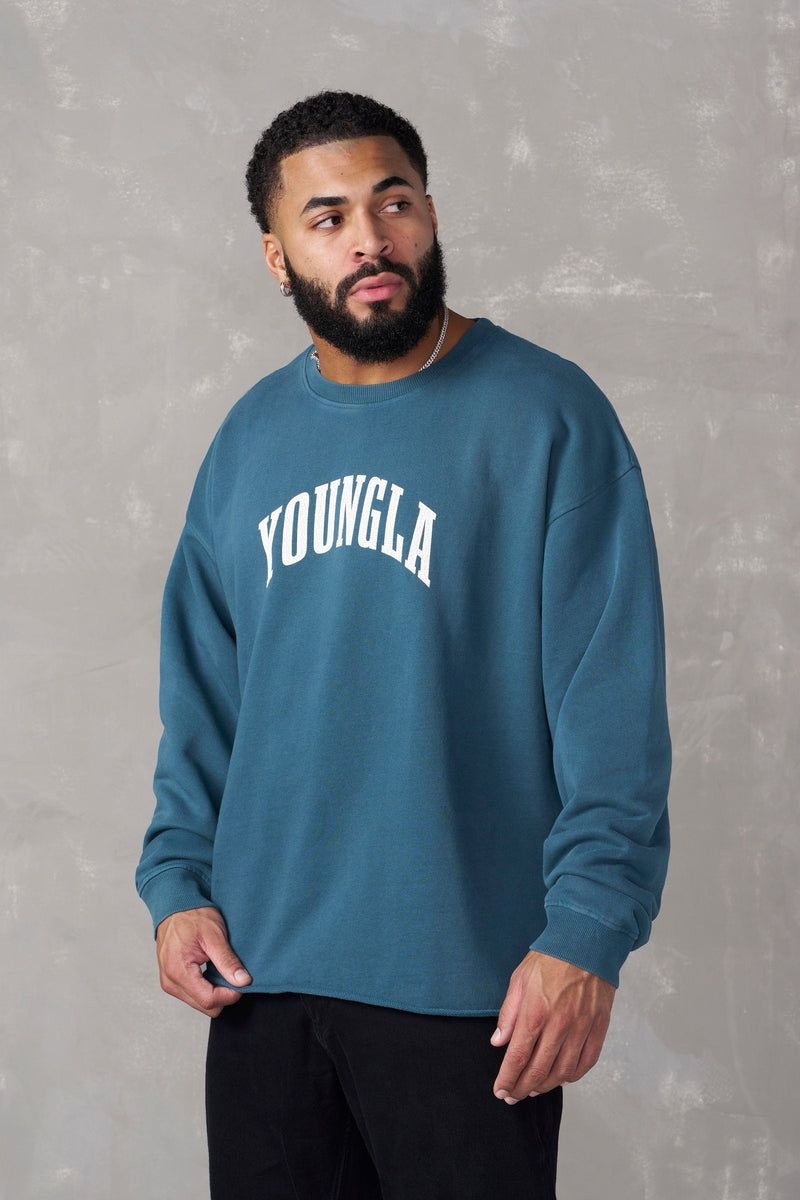 YoungLA 826 , Uni Crewneck Black Wash | MN0153-869