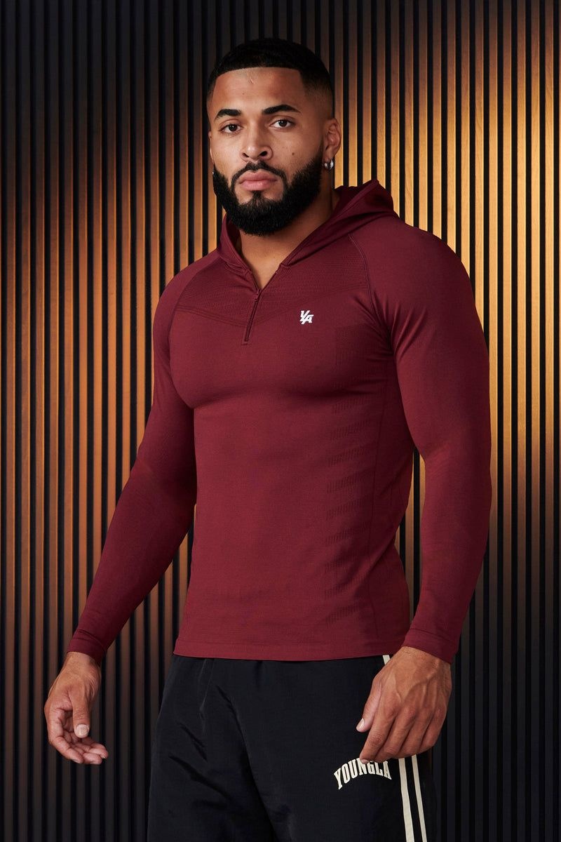 YoungLA 832 , SuperVillain Compression Hoodies Burgundy | PJ6950-187