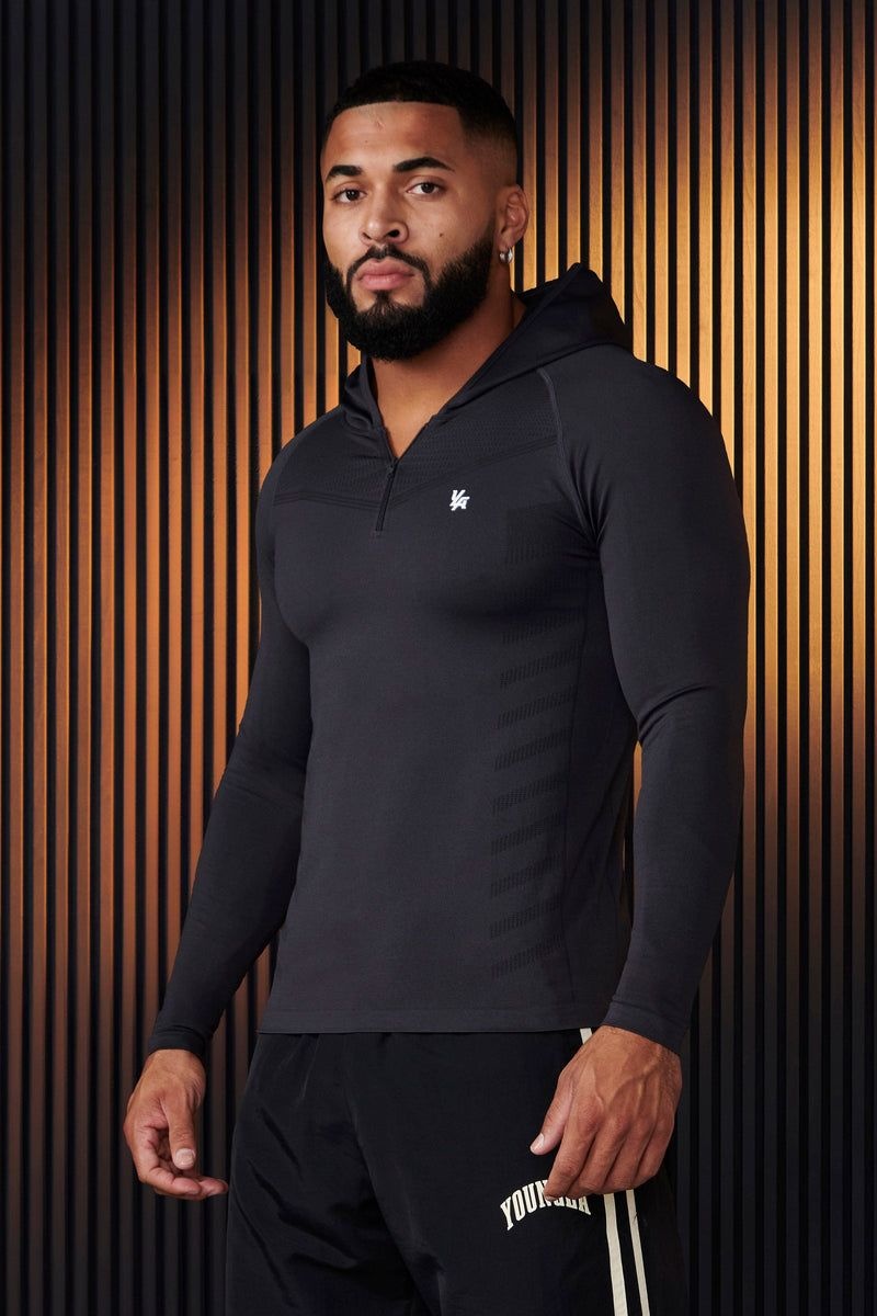 YoungLA 832 , SuperVillain Compression Hoodies Charcoal | JL5647-219