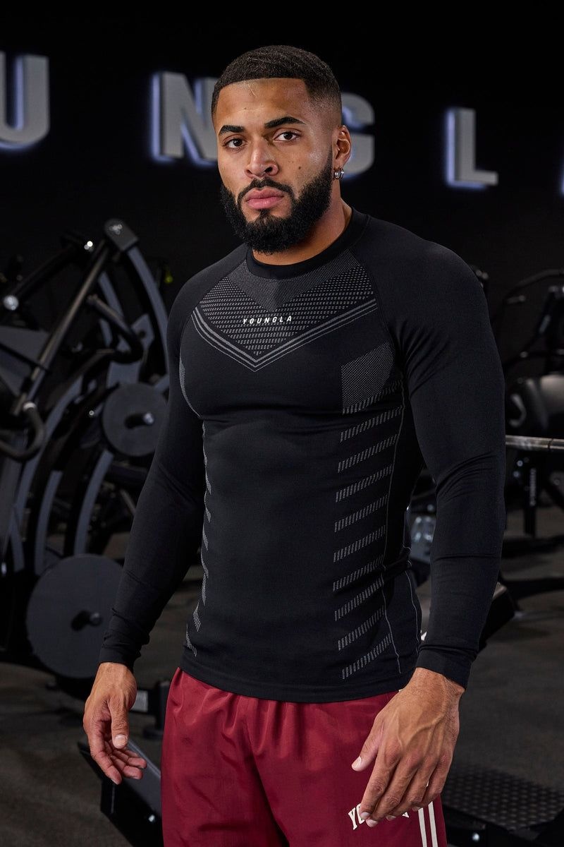 YoungLA 833 , Superhero Compression Longsleeves Black | NG0264-138