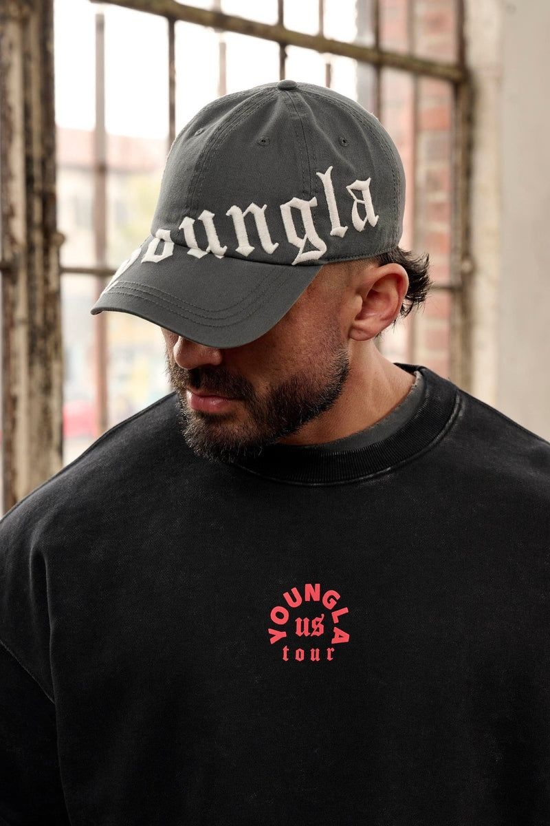 YoungLA 9005 , Tilted Logo Dad Hat Black | NQ9084-173