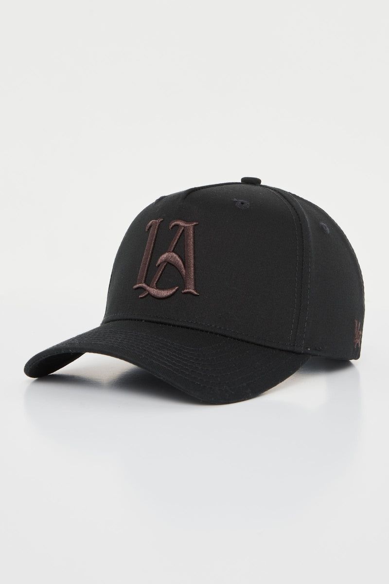 YoungLA 920 A-Frame LA SNAPBACK HAT 2.0 Black Brown LA | KM0129-378