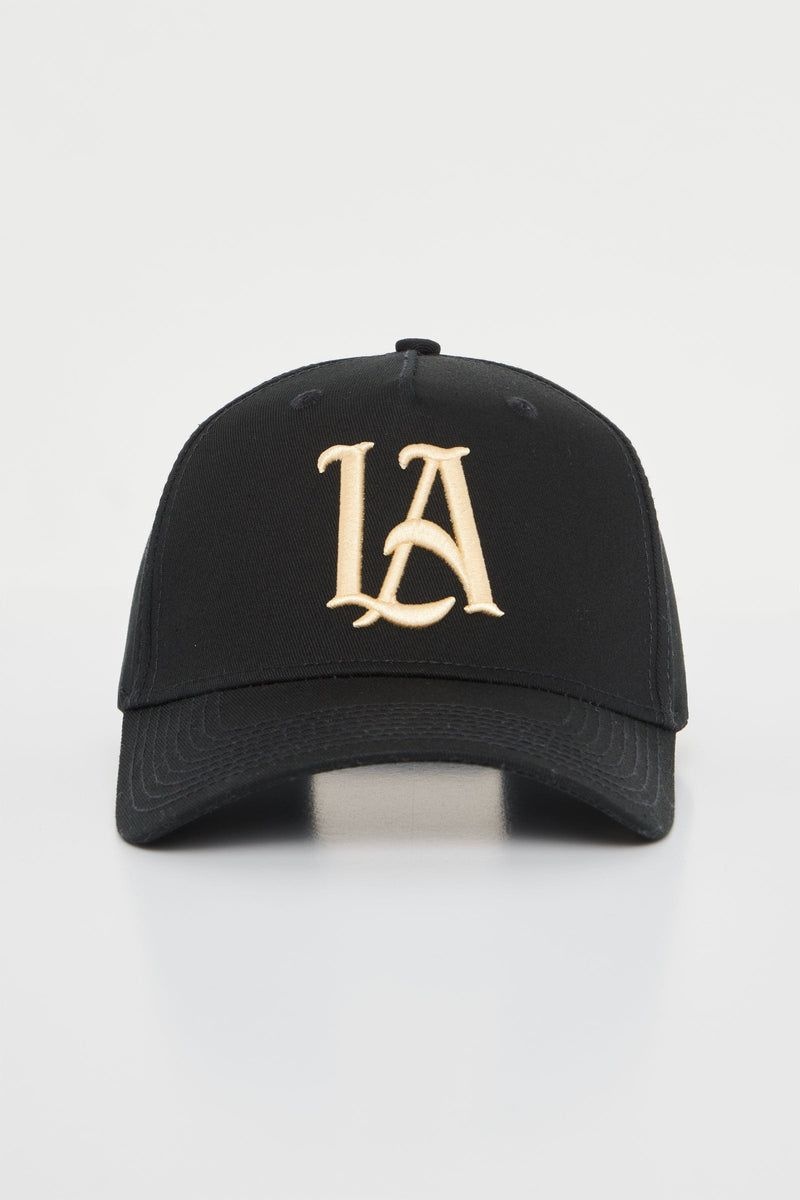 YoungLA 920 A-Frame LA SNAPBACK HAT 2.0 Black Brown LA | KM0129-378