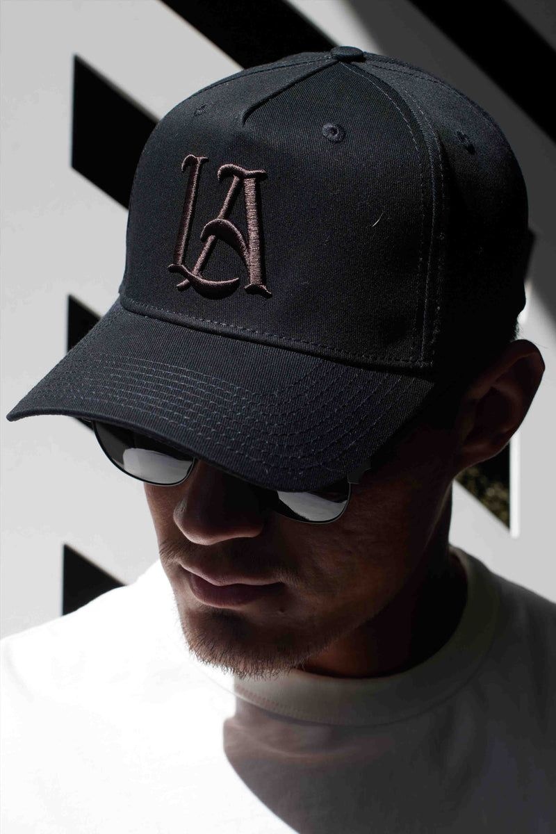 YoungLA 920 A-Frame LA SNAPBACK HAT 2.0 Black Brown LA | KM0129-378